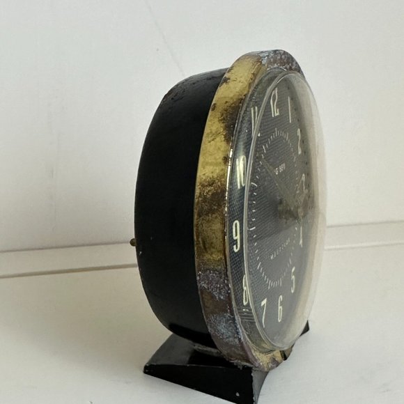 SOLD Vintage MCM Westclox Big Ben Black Gold Wind Up Round Shape Alarm Clock - Picture 5 of 16